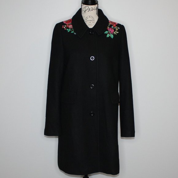 Loft Women's Floral Embroidered Coat size M MSRP $188 - Picture 3 of 6